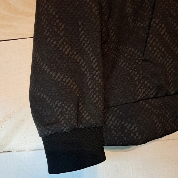 The North Face Mens Full Zip Jacket Size Small Black Pattern Windwall Hooded - Picture 4 of 10